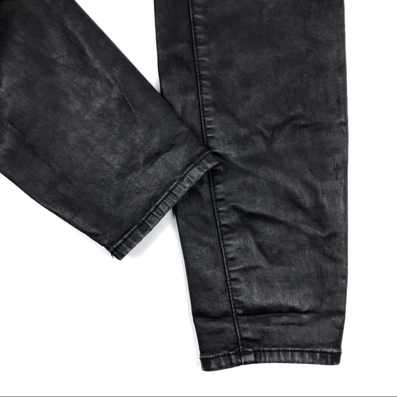 PACSUN Black Mid-Rise Wax Denim Pants - Picture 6 of 12